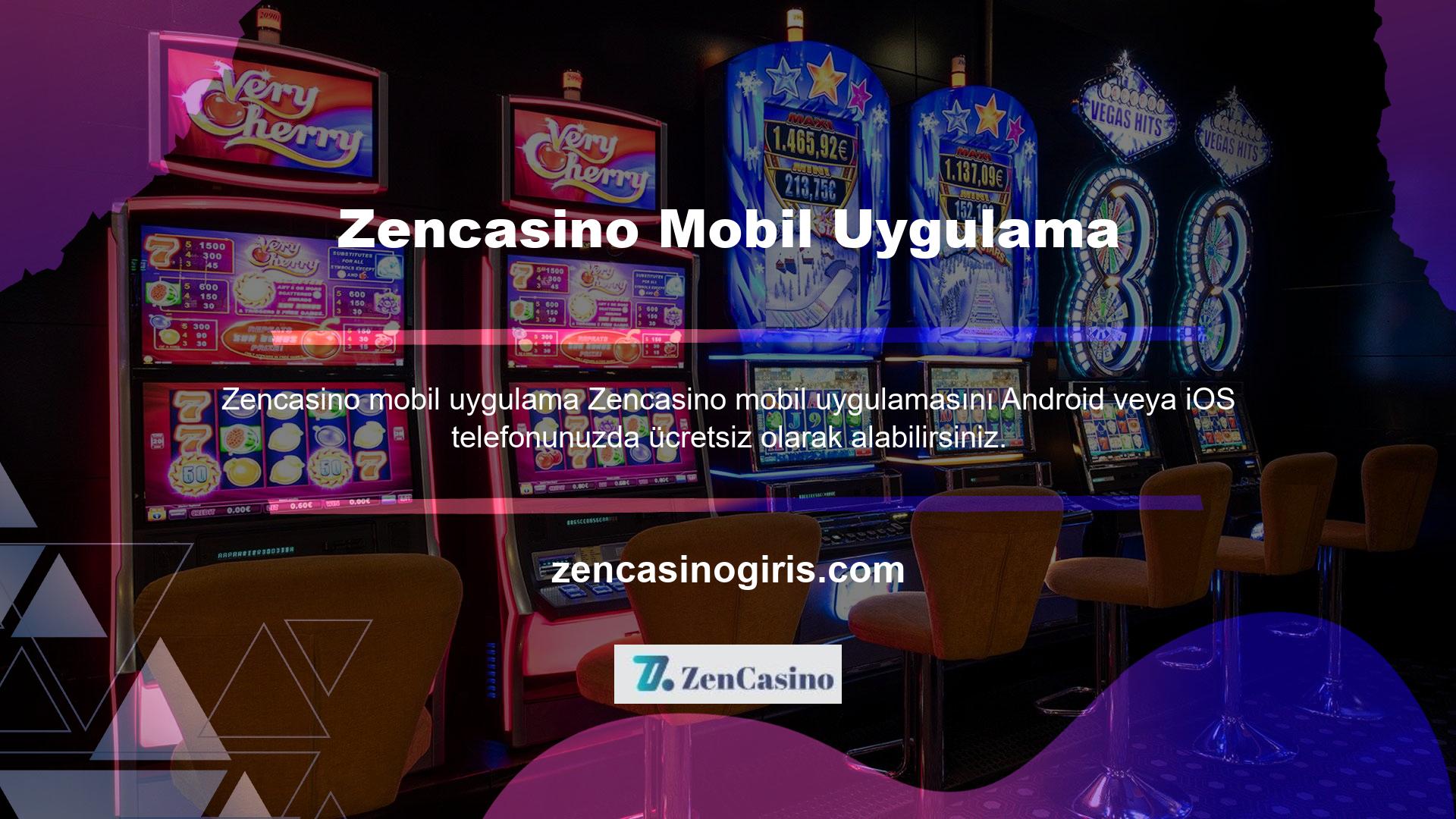 Hesabınıza bilgisayarınızdaki erişmek için telefonunuzda veya tabletinizde Zencasino uygulamasını kullanabilirsiniz